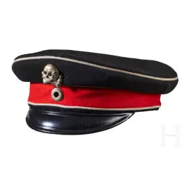 प्रशियाई 1. लाइब-हुसार रेजिमेंट की छज्जेदार टोपी, «Mackensen» नाम अंकन के साथ