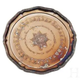 Silberteller des 3. Garde-Ulanen-Regiments zum Abschied des Majors von Bernuth 1912