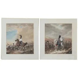 Dva crteža pruske konjice, oko 1800.
