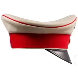 Casquette à visière pour officiers des cuirassiers, fabrication traditionnelle des années 1920/30