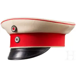 Casquette à visière pour officiers du régiment Garde du Corps, vers 1900