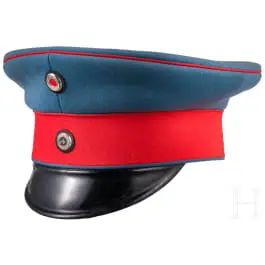 Berretto con visiera per ufficiali di riserva del 5° Reggimento Dragoni, circa 1900