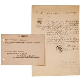 Isprava o legitimaciji zastupnika Frankfurtske nacionalne skupštine iz 1848. i pripadajuća krštenica