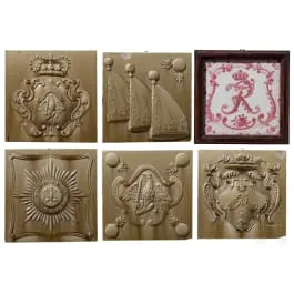 Colecție de cinci cahle patriotice și o placă