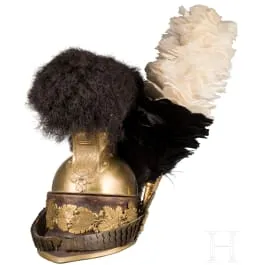 Elmo con cresta a bruco M 1810 per ufficiali della Guardia reale sassone Garde du Corps