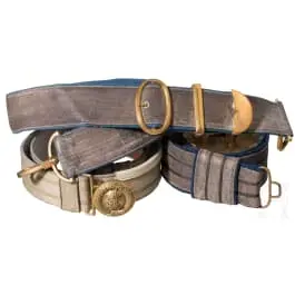 Due cinture da campo e una bandoliera per ufficiali dell'esercito sassone, circa 1900
