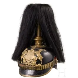 Casco para tropa del ejército de Wurtemberg con penacho de gala, hacia 1900