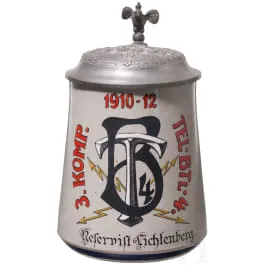 第4电报营预备役军人Lichtenberg的预备役纪念杯，1910 - 1912年