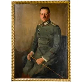 Lebensgroßes Portrait eines deutschen Offiziers, datiert 1916