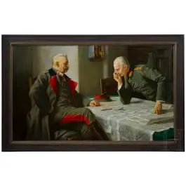 Slika „Paul von Hindenburg i Erich Ludendorff za stolom s kartama” po profesoru Hugu Vogelu