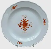 Liten spisetallerken "Meissen" 1. sortering, røde indiske blomster, D-21,5 cm