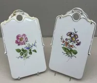 2x 早餐板，花卉装饰，1处粘合处，27x16厘米