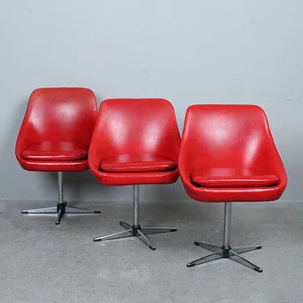 Sæt spisestuestole / cocktailsessel, 1970'erne.