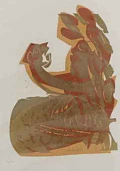 GRIESHABER, HAP。系列《Das andere Ufer vor Augen》中的木刻版画，手签。