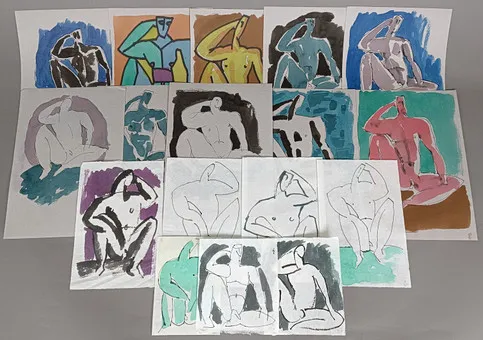 佚名艺术家 -20世纪- 21幅素描收藏。
