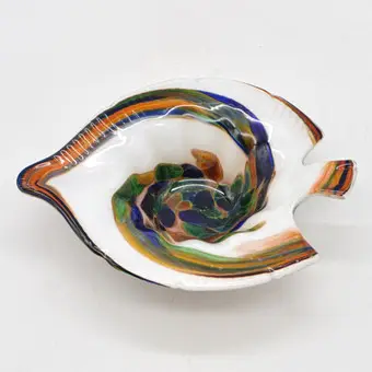 MICHAEL POLCZER. MP GLASZAUBER, CUENCO DE DISEÑO, VIDRIO DE ESTUDIO MÚLTIPLE, ALEMANIA.