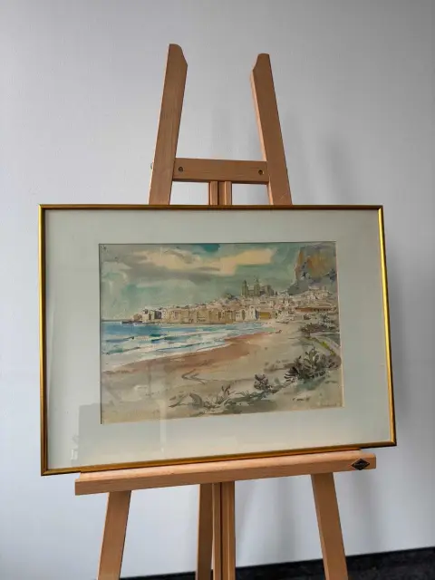 1 Bild Künstler W. Bertram - Cefalia - Aquarell