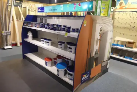 Estantería de mercancías, 2 módulos, con estructura de madera, sin contenido