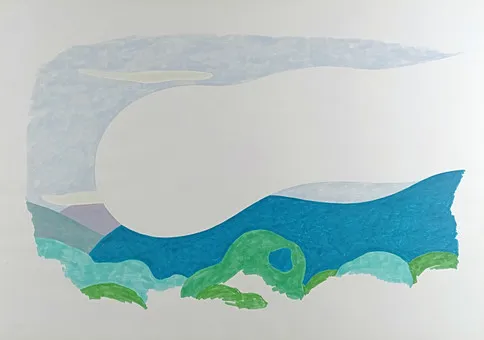 MAUER。Wonoredjo 森林上空的云，印度尼西亚，1970，彩色石版画。