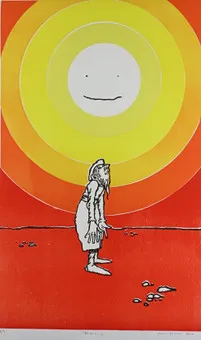 Henneken, Uwe。《Begegnung》,2010年,彩色木刻版画