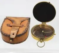 بوصلة جيب نحاسية كبيرة مخصصة بأسلوب عتيق، نسخة بحرية من Roorkee Instruments (India)