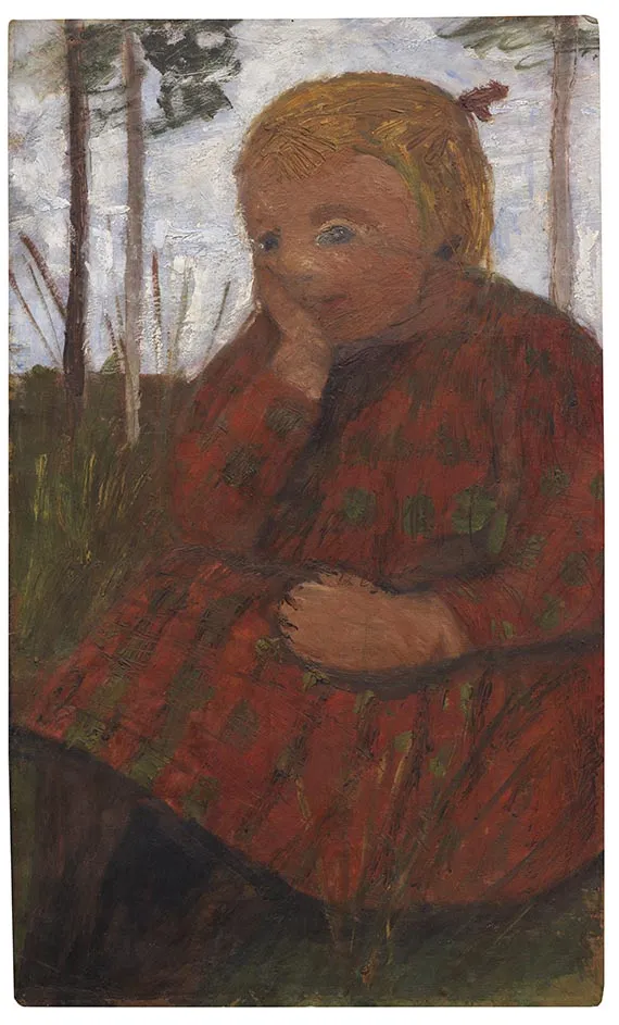 Paula Modersohn-Becker,《坐着的女孩,头枕右手》