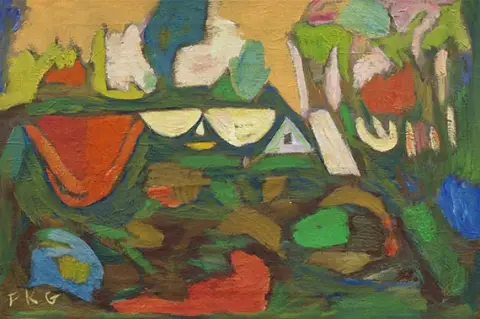 Friedrich Karl Gotsch, Wäsche an der Leine, 1946