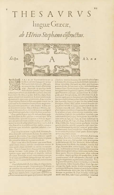 Henricus Stephanus, Thesaurus Graecae linguae. 4 sveska s grbovima