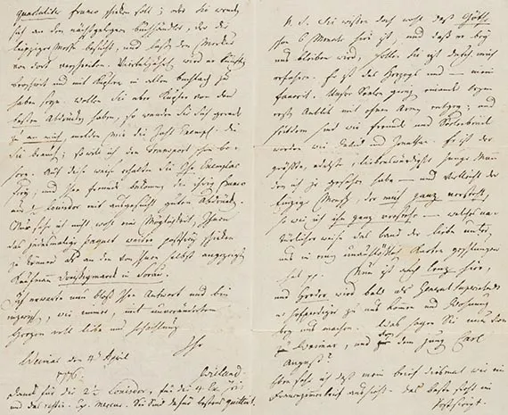 Christoph Martin Wieland，亲笔签名信，1776年