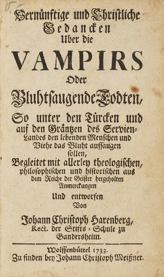Johann Christoph Harenberg，《关于吸血鬼的理性与基督教思考》