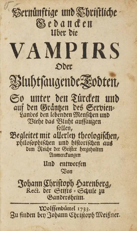 Johann Christoph Harenberg, Razumne i kršćanske misli o vampirima