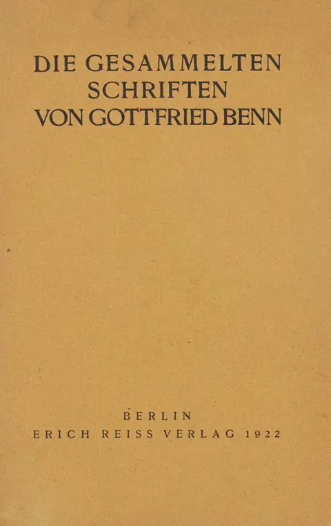 Gottfried Benn, Sabrana djela. 2 verzije