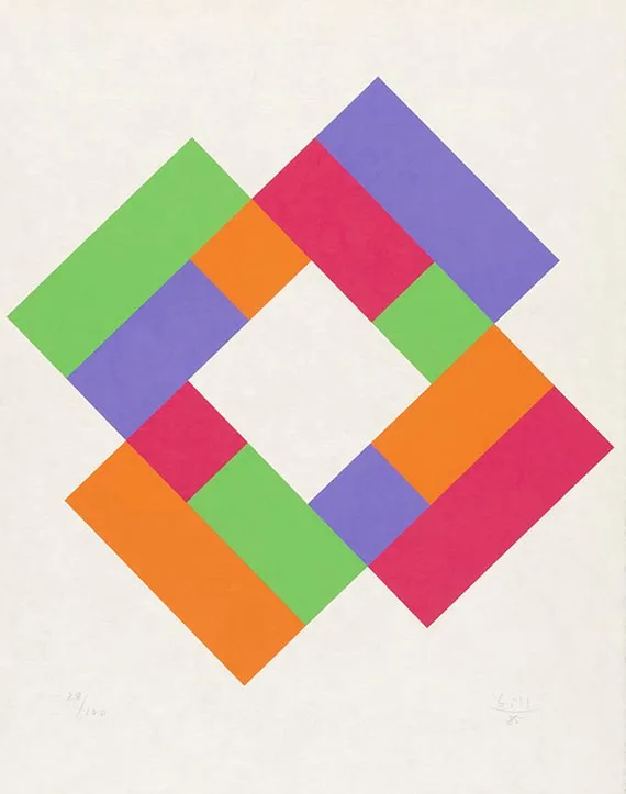 Bill, Max, samling af 4 originale grafikker designet til Deutsche Bank