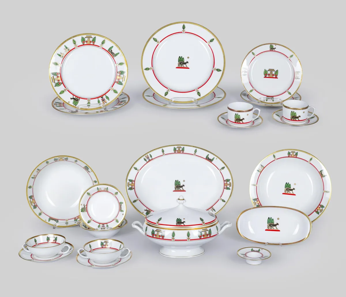 Kahve ve yemek servisi parçaları, La Maison de Louis Cartier