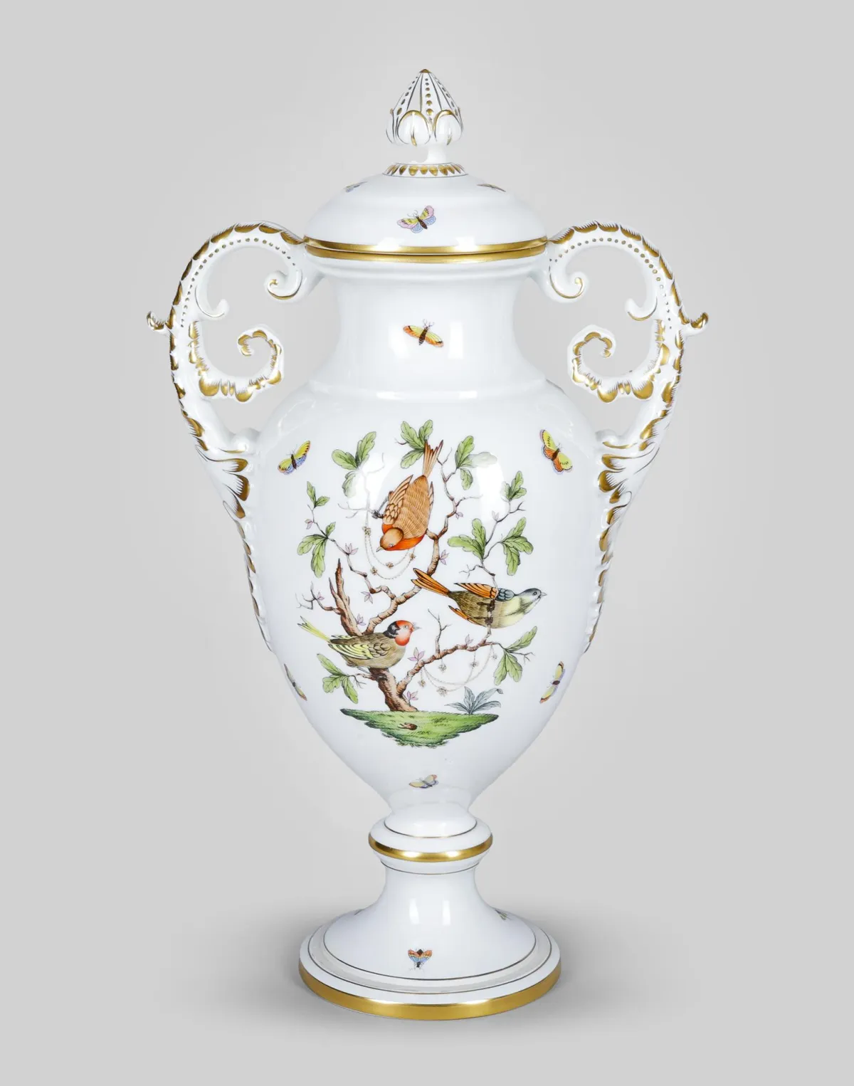 Vase couverte, Herend, Rothschild, H = 50 cm