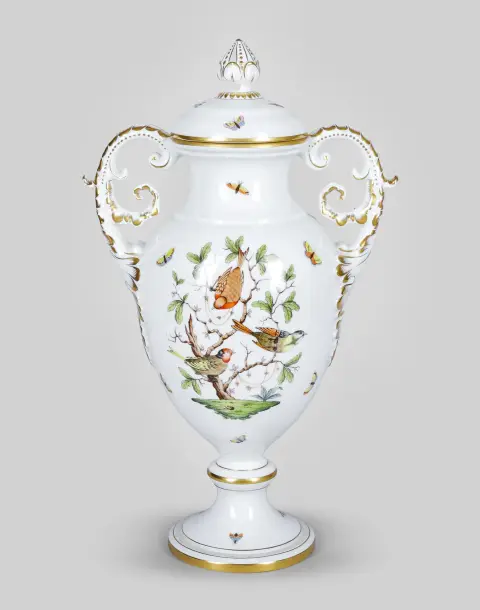 Lågvase, Herend, Rothschild, H = 50 cm (42228-2)
