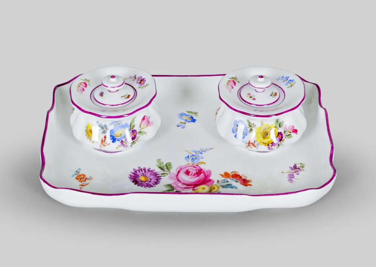 Schrijfset, Meissen, circa 1900