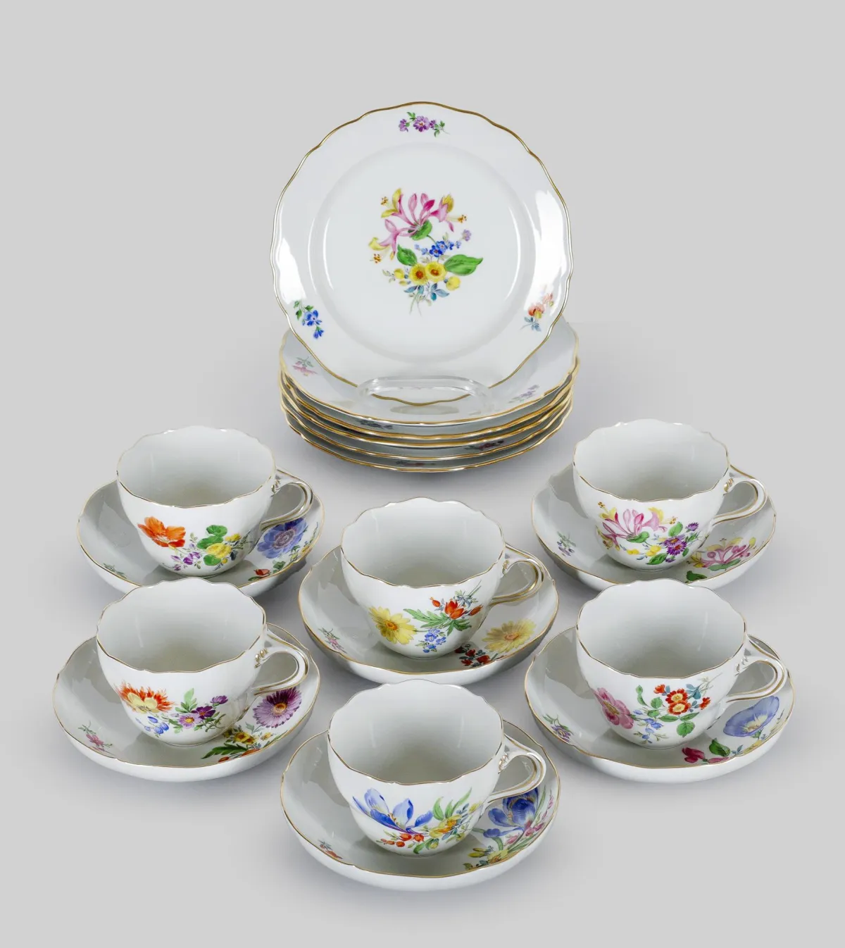 Seks kaffeopdækninger, Meissen