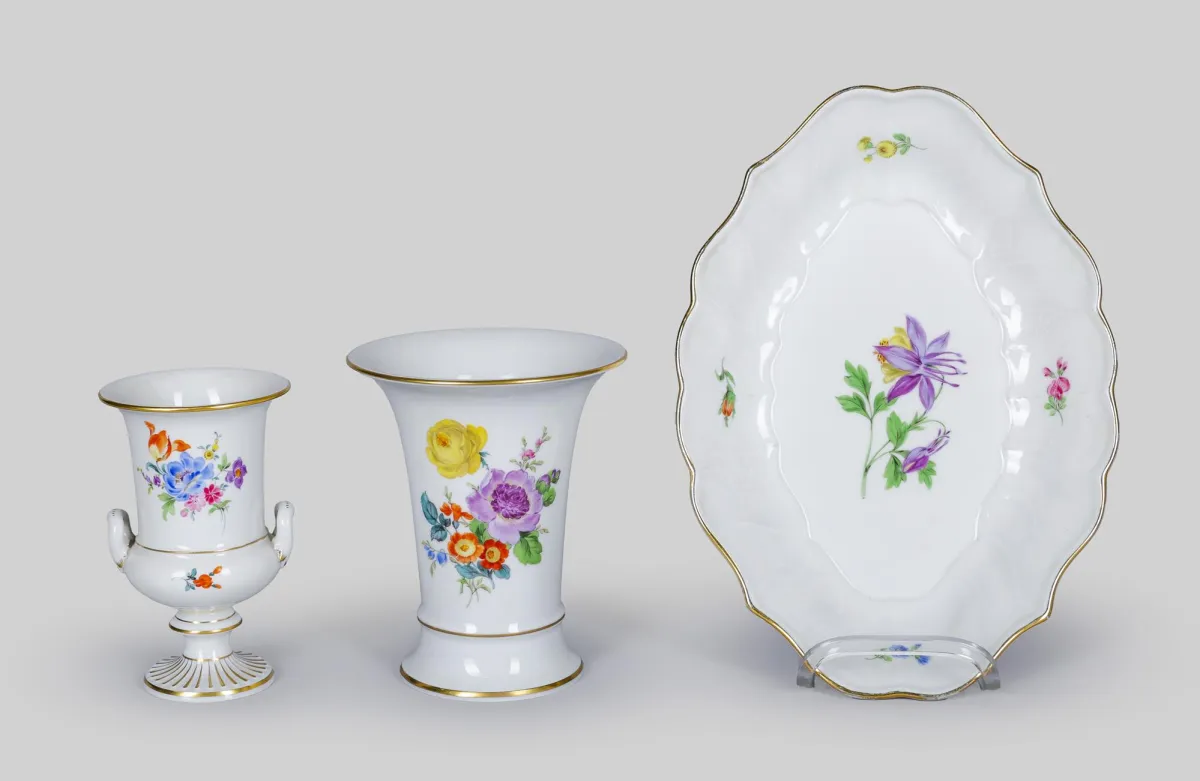 Meissen (1. yarı), çeşitli çiçek dekorları