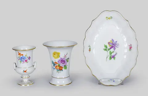 Meissen (1. sortering), forskellige blomsterdekorationer