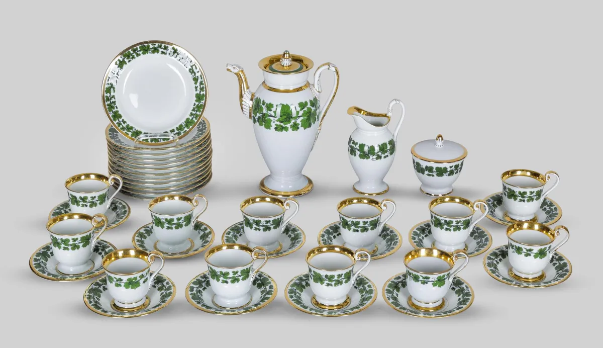 Kávový servis, Meissen (1. jakost), částečně kolem 1900