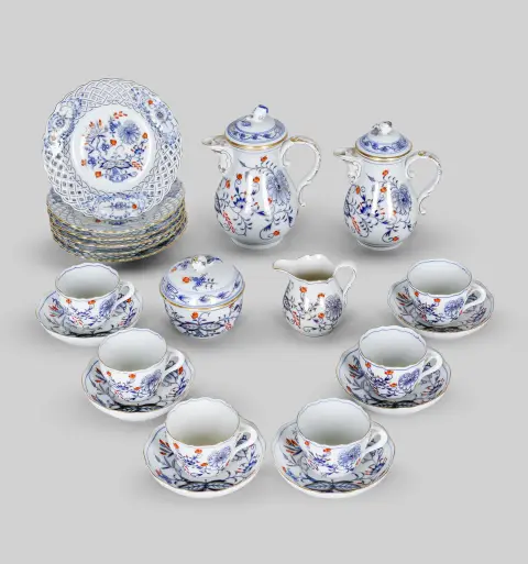 Mokkaservice, Meissen (2. sortering), Zwiebelmuster