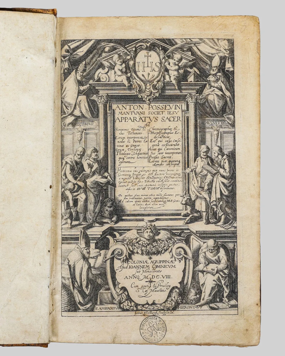 أنطونيو بوسيفينو، «Apparatus Sacer ad Scriptores Veteris et Novi Testamenti»، كولونيا 1608، أحد مجلدين