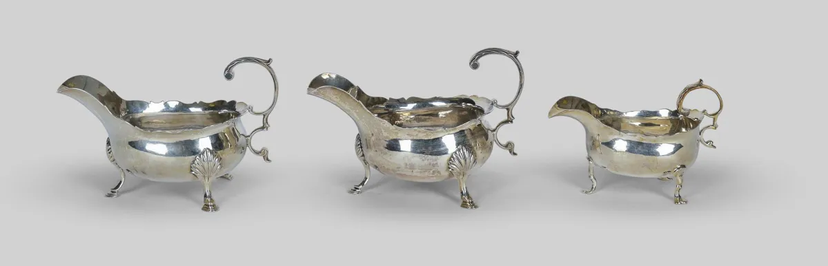 Deux saucières, argent sterling