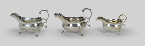 Deux saucières, argent sterling