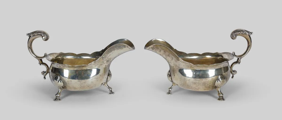 Deux saucières, argent sterling