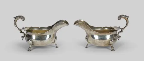 Deux saucières, argent sterling