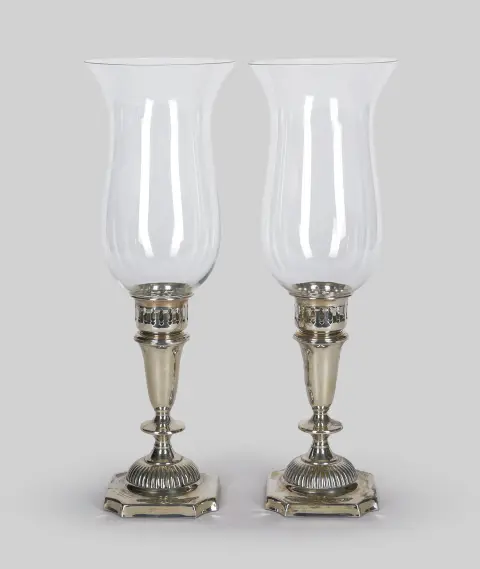 Paire de photophores, argent 925
