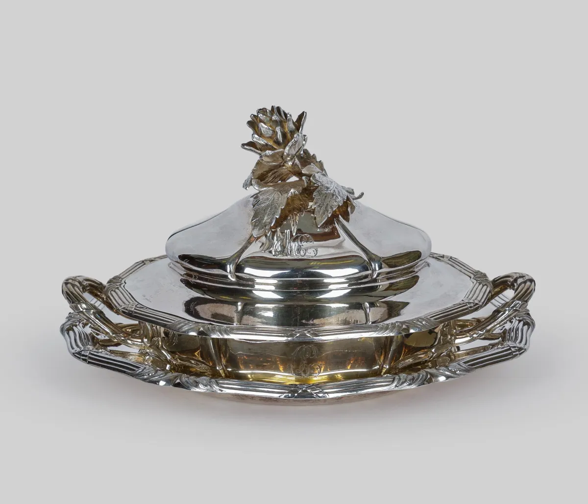 Coupe couverte avec insert et sous-coupe, 1er argent (950)