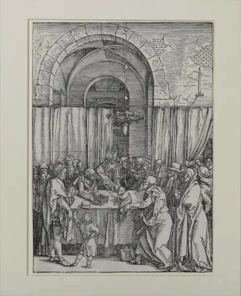 Albrecht Dürer, "Joachim door de hogepriester afgewezen", houtsnede